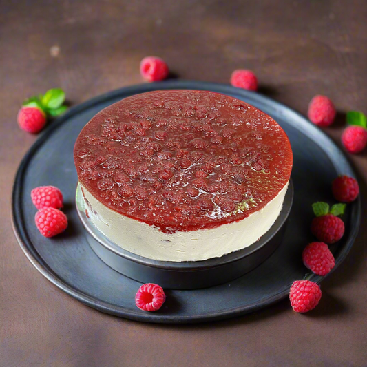 Raspberry & White Chocolate Mousse Cake