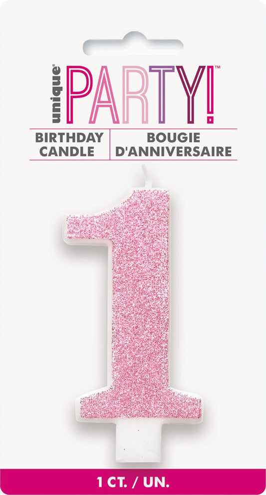 Pink Glitter Candles
