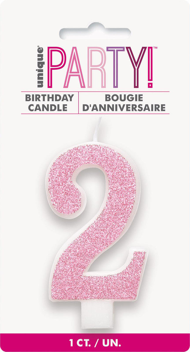 Pink Glitter Candles