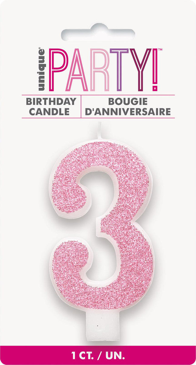 Pink Glitter Candles