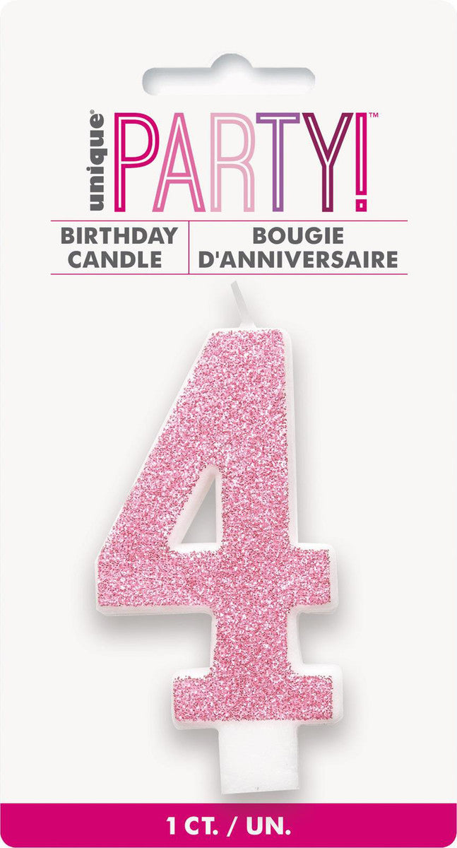 Pink Glitter Candles