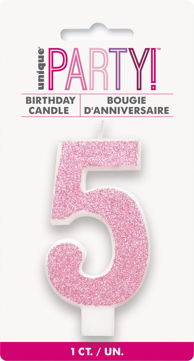 Pink Glitter Candles
