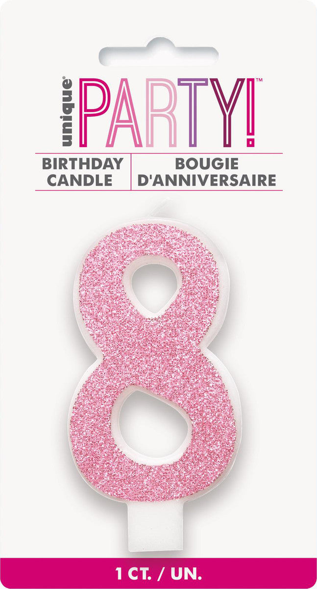 Pink Glitter Candles