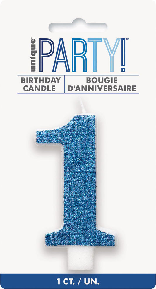 Blue Glitter Candles