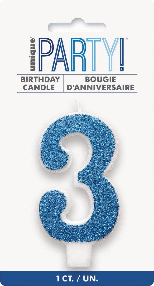 Blue Glitter Candles