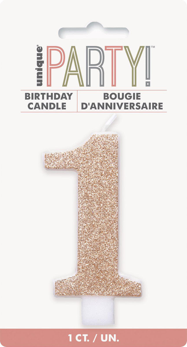 Rose Gold Glitter Candles