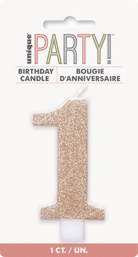 Rose Gold Glitter Candles