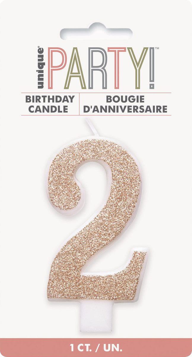 Rose Gold Glitter Candles