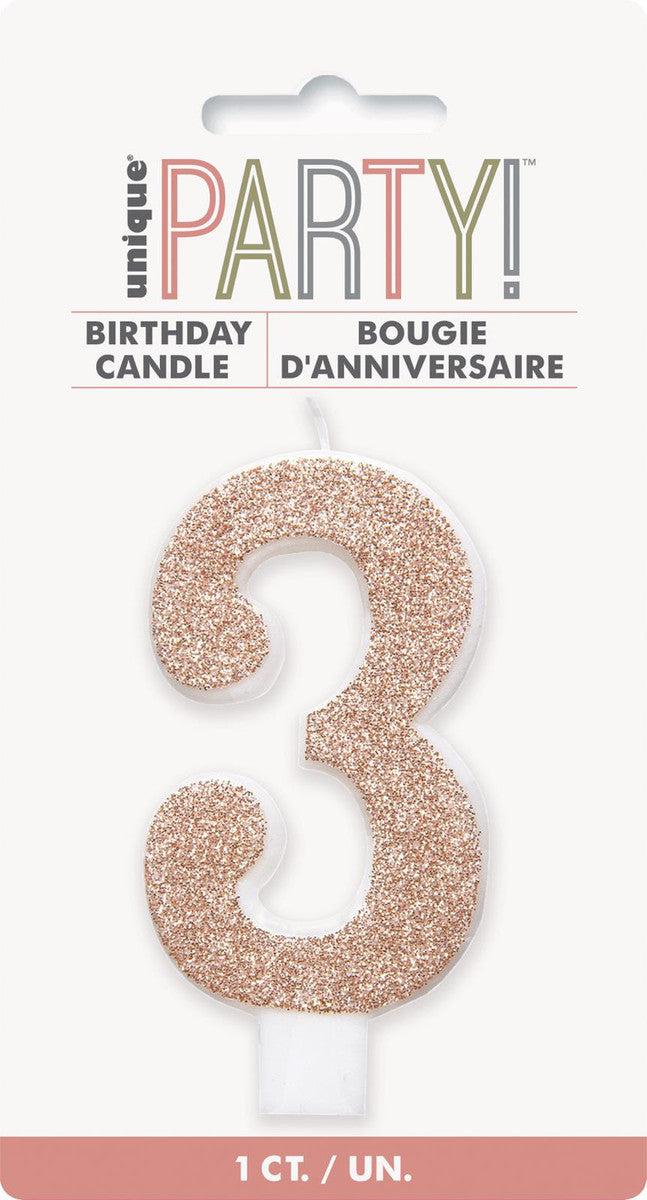 Rose Gold Glitter Candles