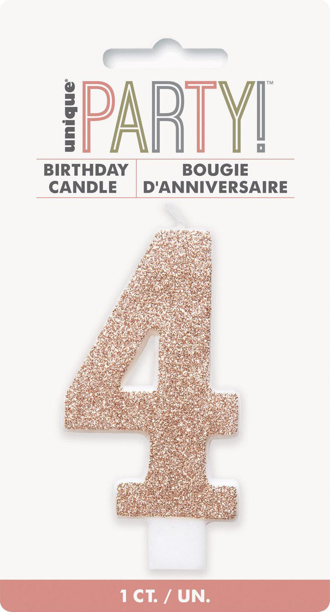 Rose Gold Glitter Candles