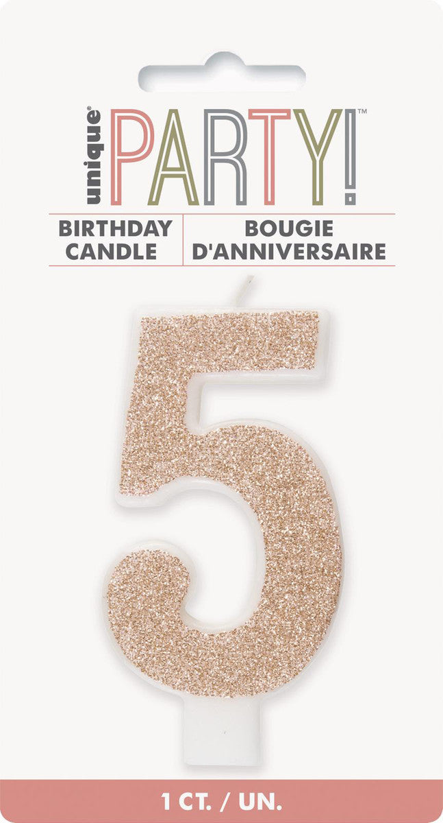 Rose Gold Glitter Candles