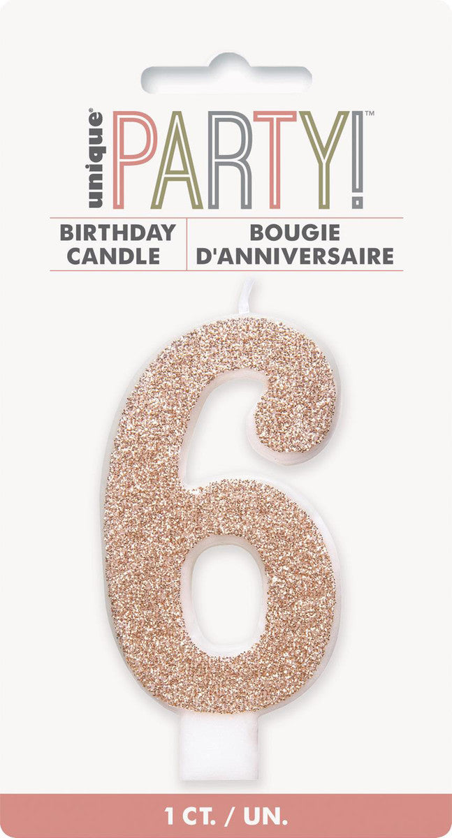 Rose Gold Glitter Candles