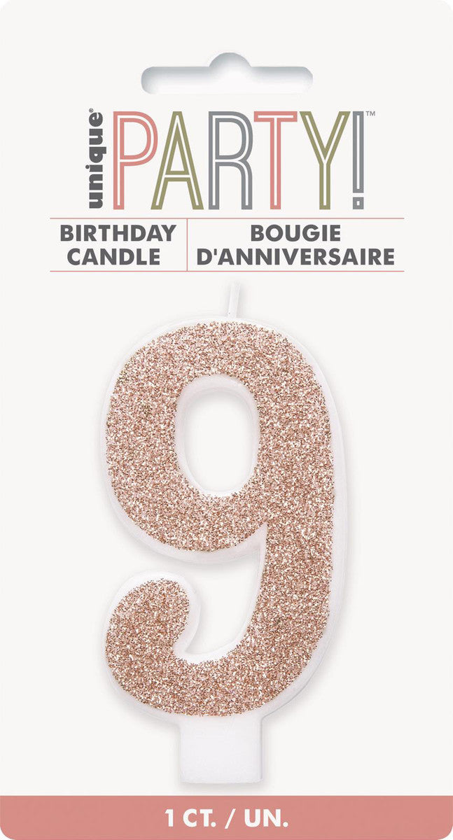 Rose Gold Glitter Candles
