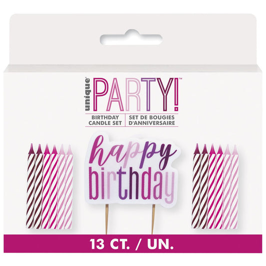Happy Birthday candle and 12 spirals