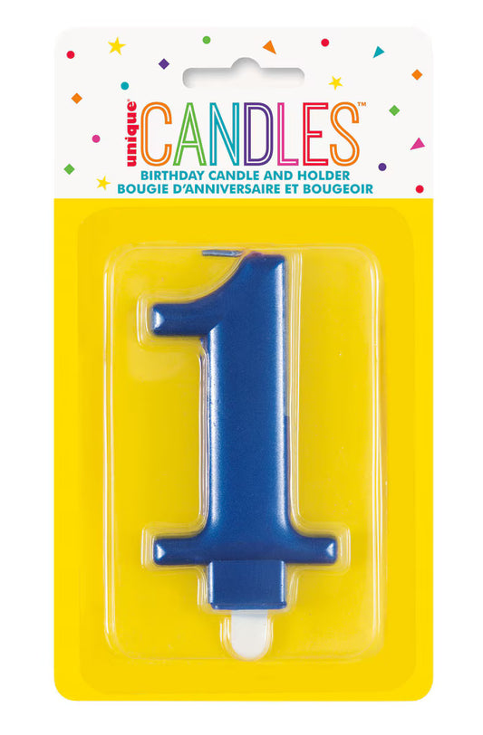Blue Metalic Candles