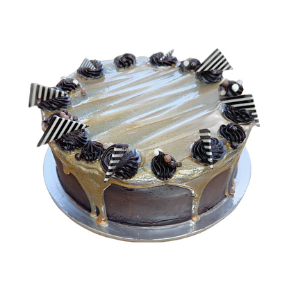 Caramel and Chocolate Swirl Mud Cake